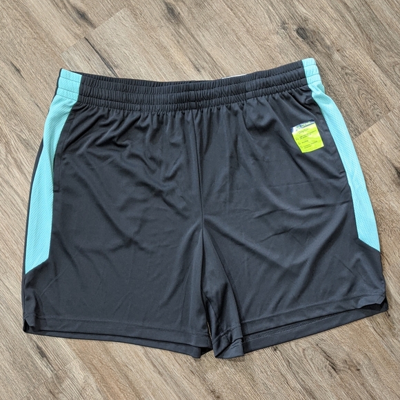 TEK GEAR MEN'S ATHLETIC SHORTS GRAY/TEAL SIZE XXL - Picture 1 of 7